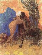 Odilon Redon Struggle Between Woman and a Centaur oil